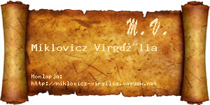 Miklovicz Virgília névjegykártya
